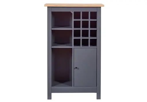 Weinschrank - B ca. 76 cm, Anthrazit, Artisan Eiche Nachbildung