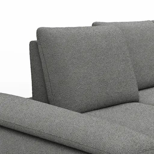 Ecksofa Collina - 2,5-Sitzer, Longchair rechts inkl. Sitztiefen- u. Armlehehnenverstellung, Stoff, Dunkelgrau
