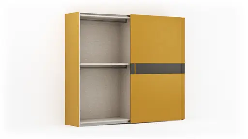 Schiebetürenschrank Loretto - B ca. 280 cm, Lack matt, Safrangelb