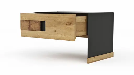 Nachtkonsole Baltimore - Rechts, Wildeiche massiv, Metall