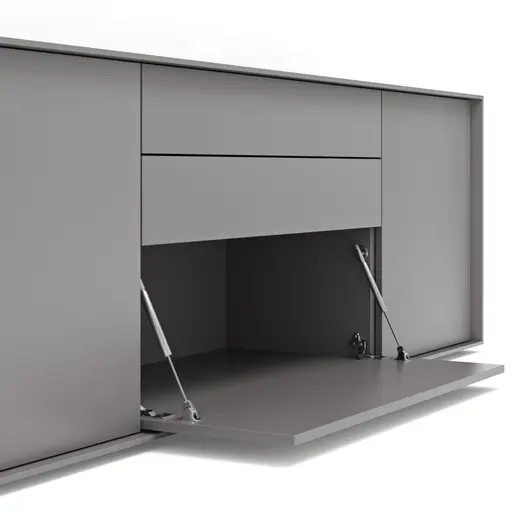 Wohnwand Parano - Lack, Hellgrau