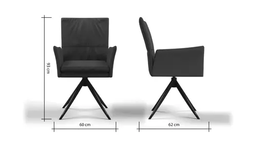 Armlehnstuhl Saragossa Soft - drehbar, Leder, Olive