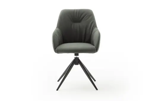 Armlehnstuhl Noli - drehbar, Leder, Avokado