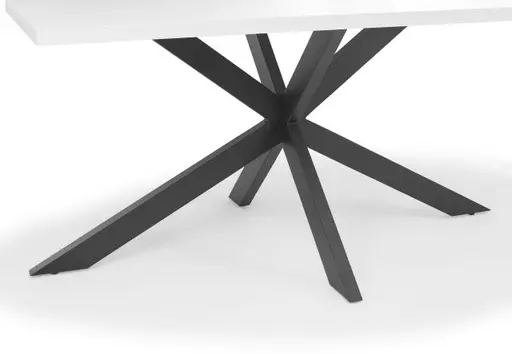 Esstisch - LB ca. 200x100 cm, Weiß, Schwarz