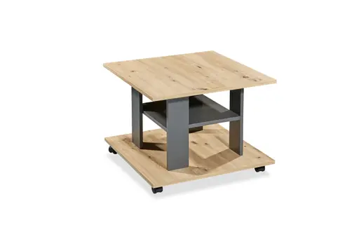 Couchtisch - LB ca. 60x60 cm, Artisan Eiche Nachbildung, Anthrazit