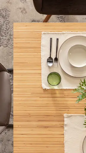 Esstisch Phoenix - LB ca. 260x100cm, Bambus, bianco geölt