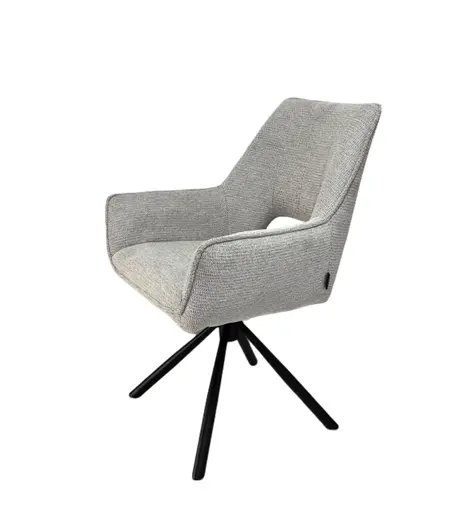 Armlehnstuhl MARESA - drehbar, Stoff, Silberfarben