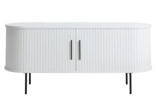 TV-Lowboard - B ca. 120 cm, Eiche Furnier, Weiß