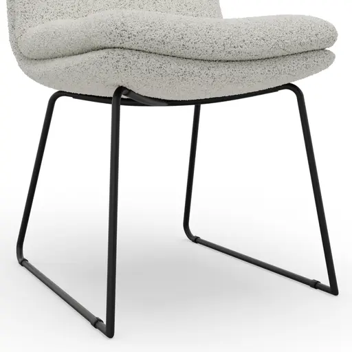 Stuhl Jukka - Stoff, Champagner, Kufen, Schwarz