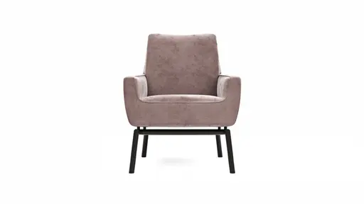 Sessel Matina - Größe M, Leder&Stoff, Dunkelbraun, Mauve