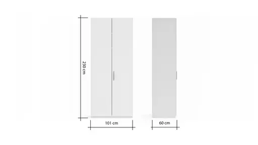 Drehtürenschrank Viana - B. ca. 101 cm, Lack, Weiß