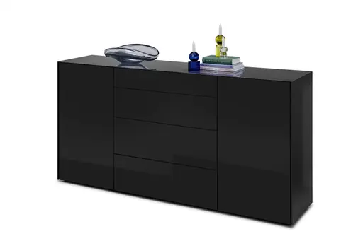 Kommode - B ca. 179 cm, Vulkanschwarz