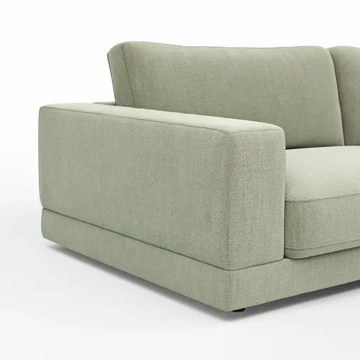 Sofa Juni - 3-Sitzer, Stoff, Lindgrün