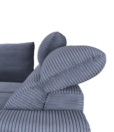 Ecksofa - Ecke links, 2-Sitzer inkl. Schlaffunktion mit Bettkasten, Stoff, Grau