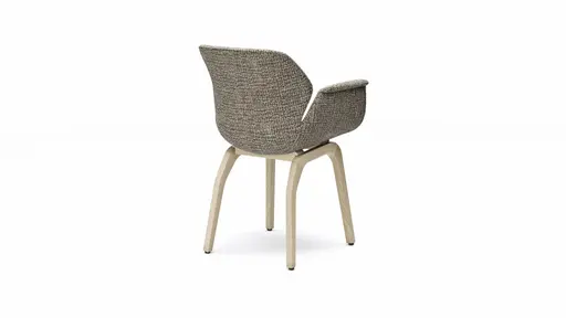 Armlehnstuhl Tooon - Stoff Graubeige, Gestell Holz