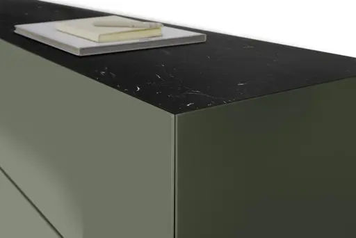 Lowboard - B ca. 181 cm, Olivgrün, Keramikoptik