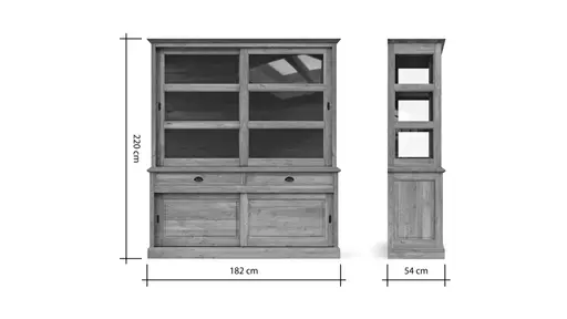 Buffetschrank Louisiana - mit Schiebetüren, Wildeiche teilmassiv, geölt
