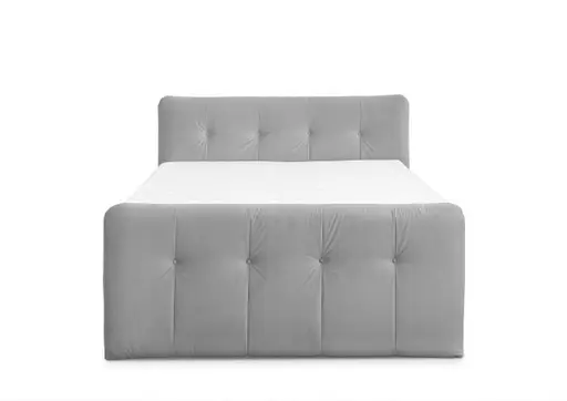 Boxspringbett HOLLIE- Liegefläche ca. 180x200 cm, Stoff, Grau, TFK H3/TFK H3