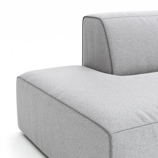 Ecksofa Elementos - Abschlusselement mit 1-Sitzer und Ecke rechts, Stoff, Hellgrau