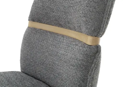 Stuhl MAROU - drehbar, Stoff, Graublau