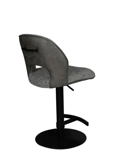 Barhocker MAILE - drehbar, höhenverstellbar, Stoff, Grau, Anthrazit