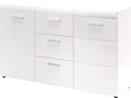 Sideboard GALDO - Weiß, Hochglanz
