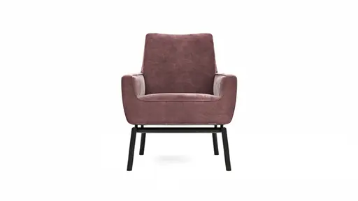 Sessel Matina - Größe M, Leder&Stoff, Nougat, Weinrot