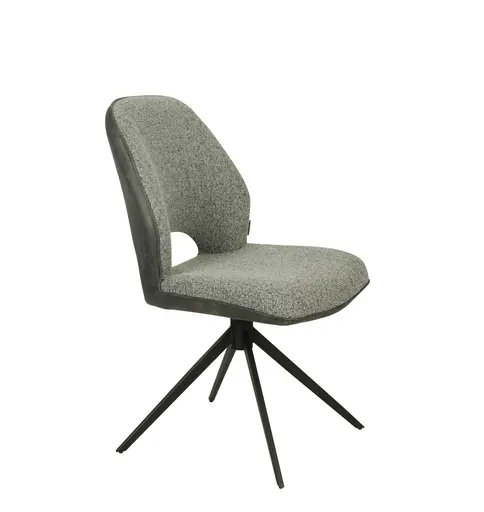 Stuhl MAILE - drehbar, Stoff, Grau, Anthrazit