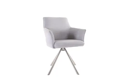Armlehnstuhl MIREIA - drehbar, Stoff, Hellgrau