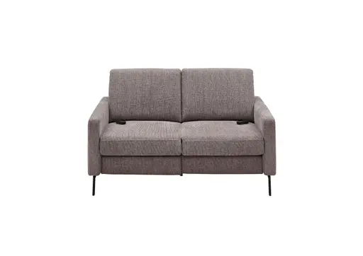 Sofa - 2-Sitzer, Relaxfunktion motorisch, Stoff, Braun