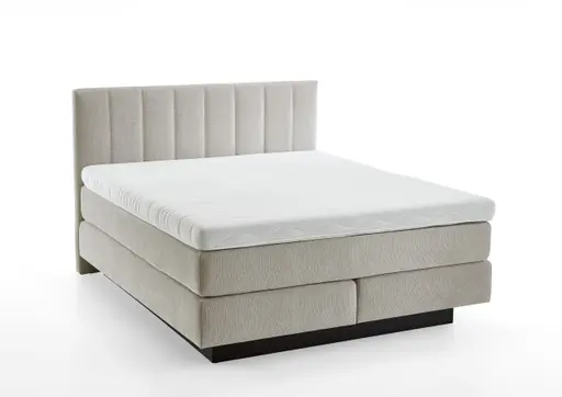 Boxspringbett - Liegefläche ca. 180x200 cm, Stoff, Natur