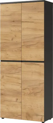 Aktenschrank GRIFFIN - B/H/T ca. 80x197x40 cm, Graphit, Eiche Dekor