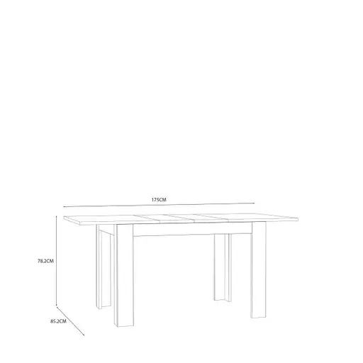 Esstisch FRANCISS- ausziehbar, LB ca. 120-175x85 cm, Eiche Dekor