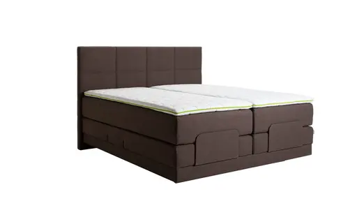 Boxspringbett Alpin Luxe - inkl. Kopf- und Fußteil verstellbar, Liegefläche ca. 180x200 cm, Stoff, Dunkelbraun