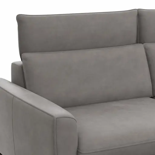Sofa Avela - 3-Sitzer inkl. Kopfteil verstellbar, Leder, Steingrau