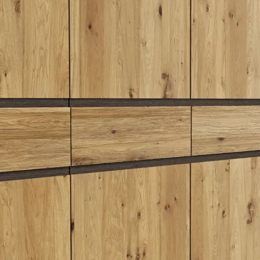 Drehtürenschrank Baltimore - inkl. Passepartout, B ca. 297 cm, Wildeiche massiv