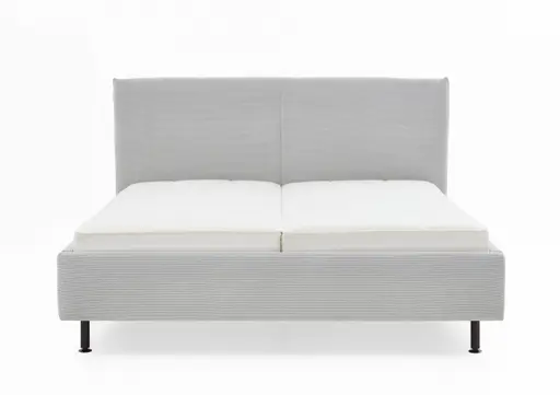 Polsterbett - Liegefläche ca. 180x200 cm, Feincord Silber