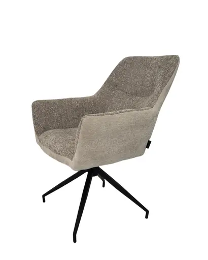 Armlehnstuhl MARYBEL - drehbar, Stoff, Latte Macchiato