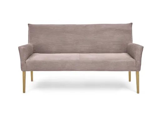 Polsterbank SITTING TOGETHER_K- Stoff, Rosa, Eiche Natur