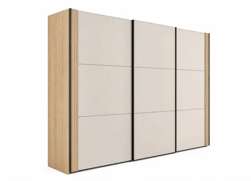 Schwebetürenschrank - B. ca. 298 cm, Eiche Dekor, Sandglas