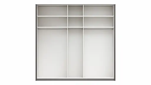 Drehtürenschrank Viana - B ca. 254 cm, Lack, Steingrau, Riffholz, Wildeiche