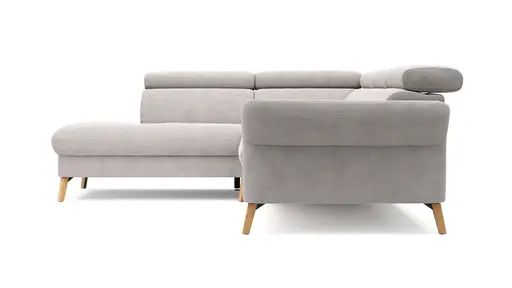 Sofa Maryville - Eckelement und Abschlussteil medium links mit 2,5-Sitzer, inkl. Kopfteil verstellbar, Stoff, Beige