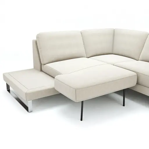 Ecksofa Anna - Ecke links mit 2,5-Sitzer inkl. Relaxfunktion (motorisch), Stoff, Beige