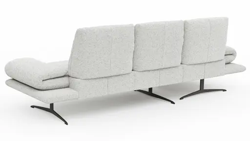 Ecksofa Lucero 2.0 - Longchair mit 2-Sitzer rechts inkl. Sitztiefenverstellung, Drehsitz und Sitztiefe verstellbar, Stoff, Offwhite
