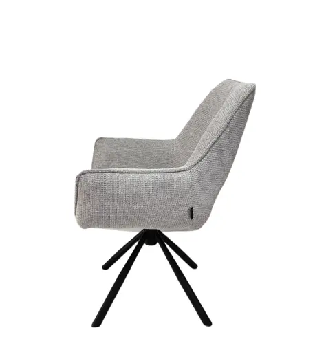 Armlehnstuhl MARESA - drehbar, Stoff, Silberfarben