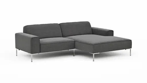 Ecksofa Morten - 1,5-Sitzer, Longchair rechts, Stoff, Grau-Beige