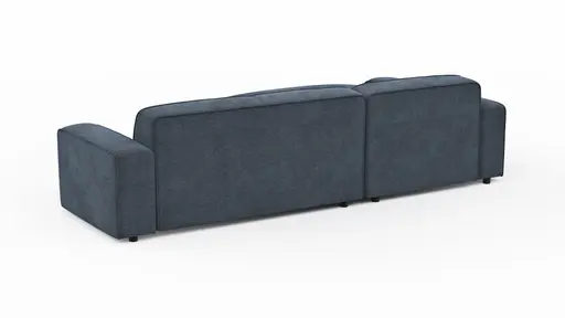 Ecksofa Denver - Longchair links mit 2,5-Sitzer, Stoff, Blau