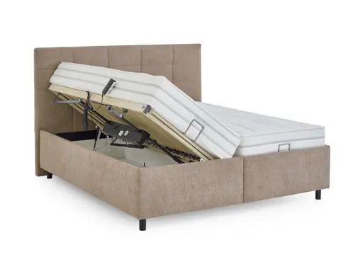 Polsterbett - Liegefläche ca. 180x200 cm, Lattenrahmen motorisch, Stoff, Rose