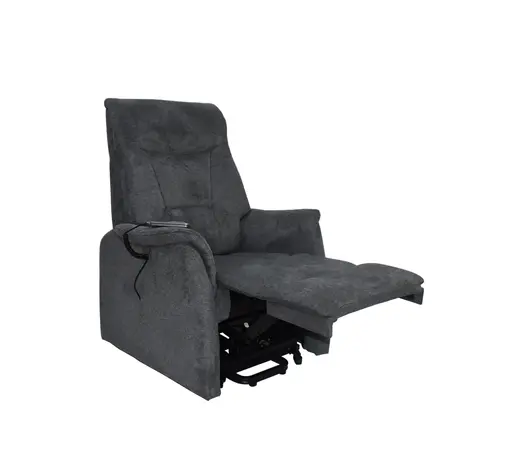 TV-Sessel MAILO - Aufstehhilfe, Relaxfunktion, Kopfteilverstellung, Stoff, Dunkelgrau