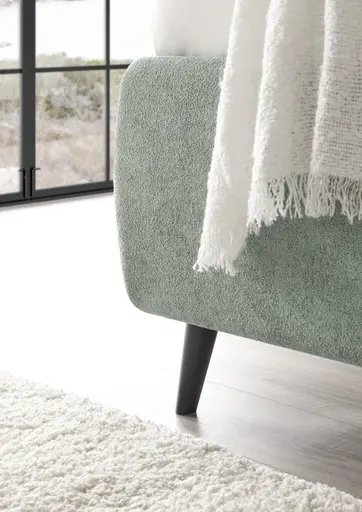 Polsterbett - Liegefläche ca. 180x200 cm, Stoff, Grün